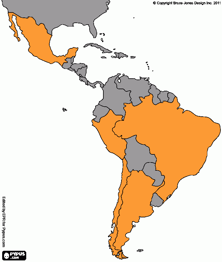 Mapa LAT +  nextel para colorir e imprimir