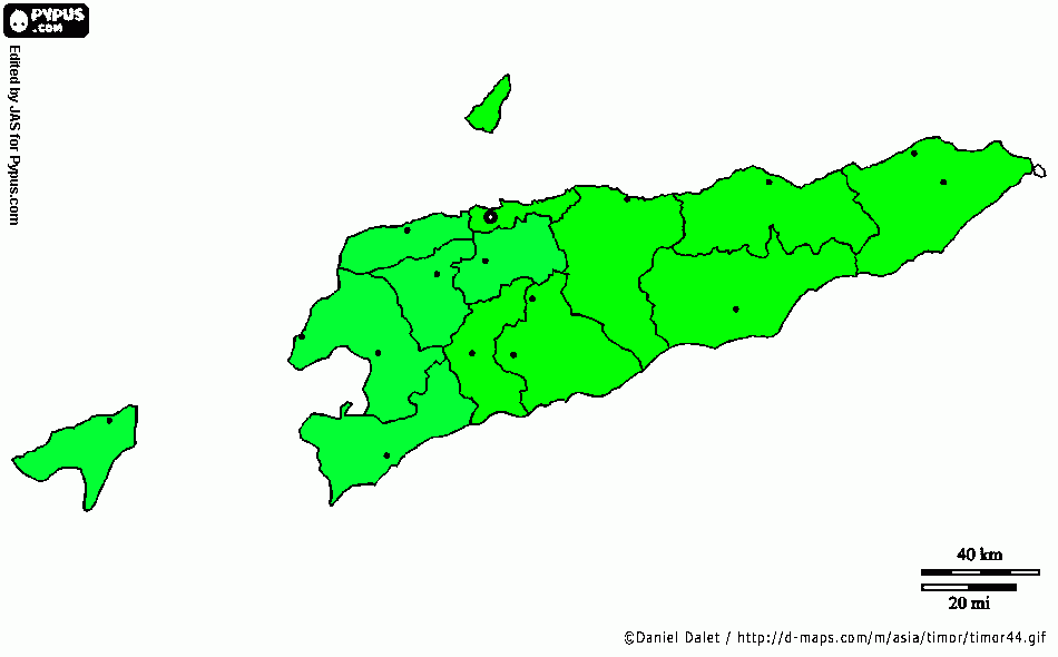 Mapa Timor Leste para colorir e imprimir