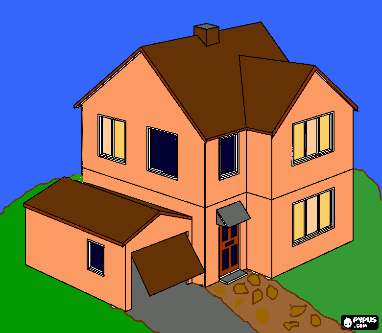 maquete de casa para colorir e imprimir