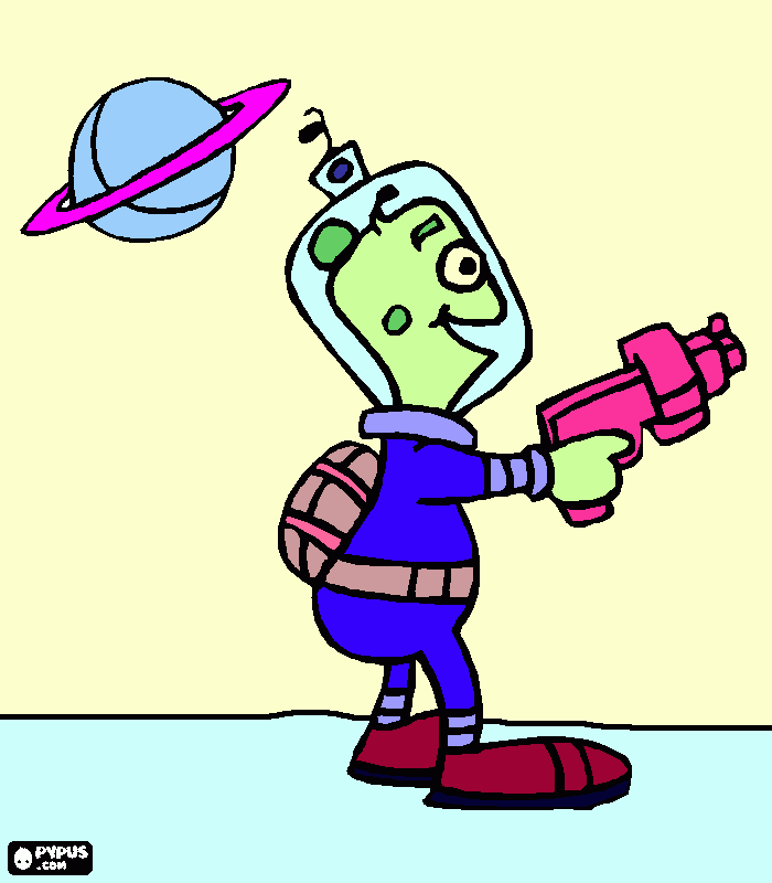 marciano para colorir e imprimir