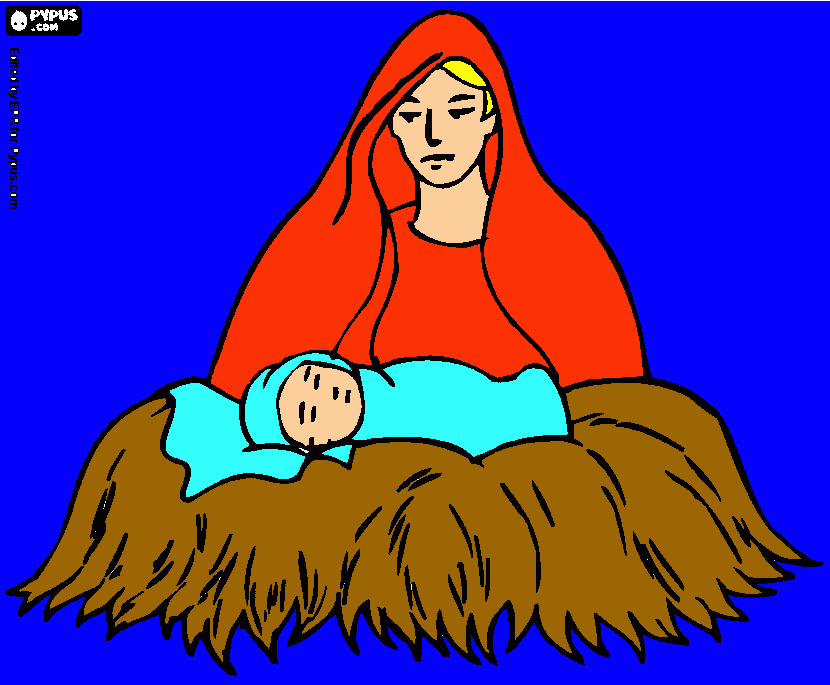 maria e jessus para colorir e imprimir