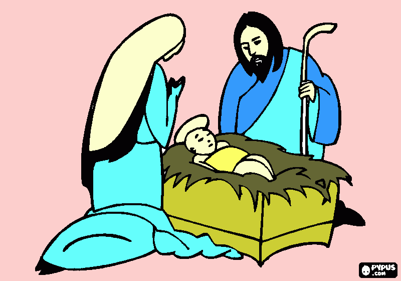 maria jose  jesus para colorir e imprimir