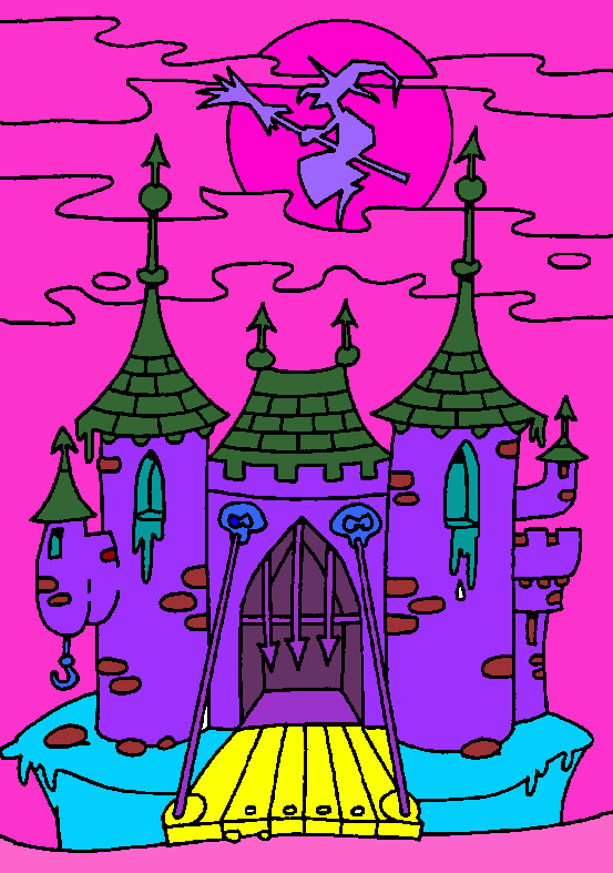marina castelo bruxa para colorir e imprimir