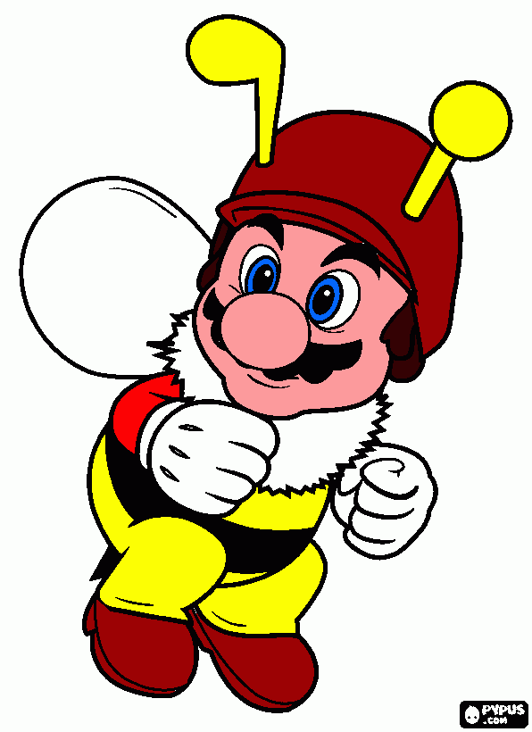 mario abelha para colorir e imprimir