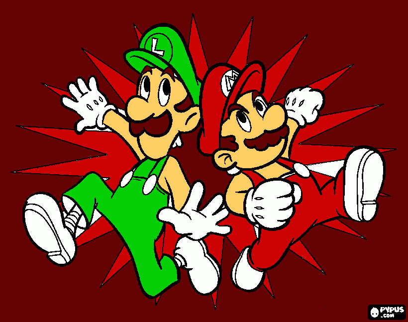 mario e luide para colorir e imprimir