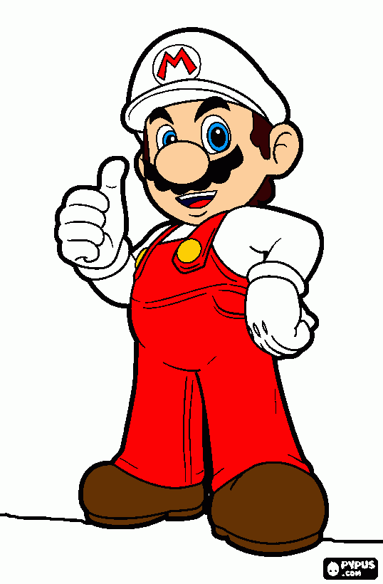 Mario fire flower mode para colorir e imprimir