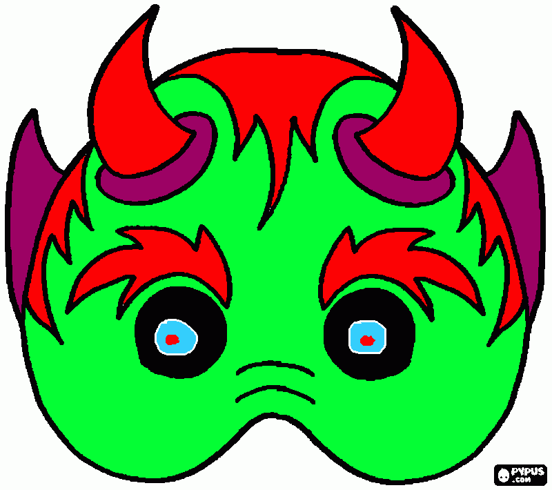 mAsCARA DE DIABO para colorir e imprimir