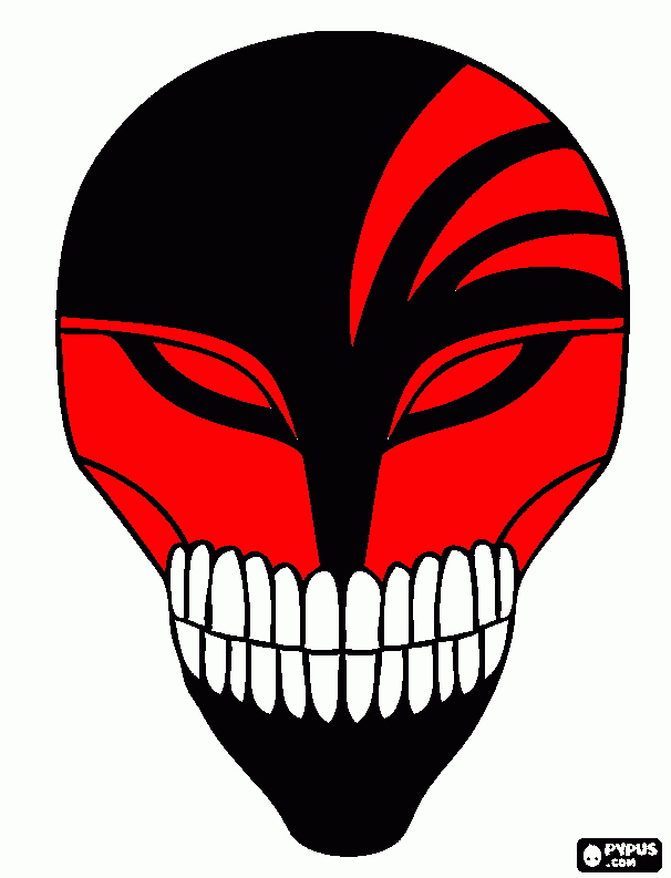 mascara de holow do ichigo para colorir e imprimir