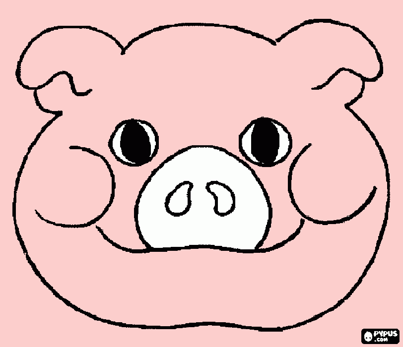 mascara de porquinho para colorir e imprimir