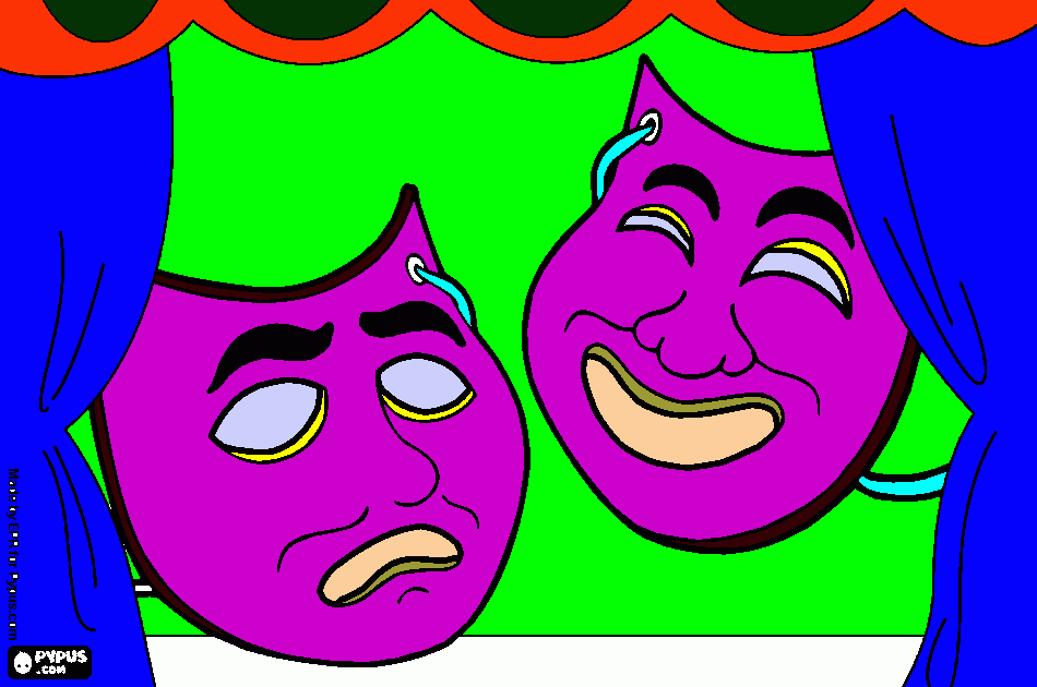 Mascara de Teatro para colorir e imprimir