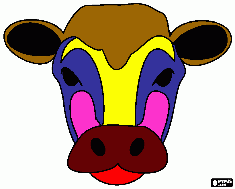 mascara de vaca para colorir e imprimir