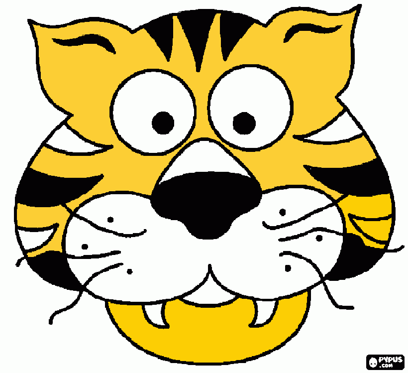 mascara do tigre para colorir e imprimir