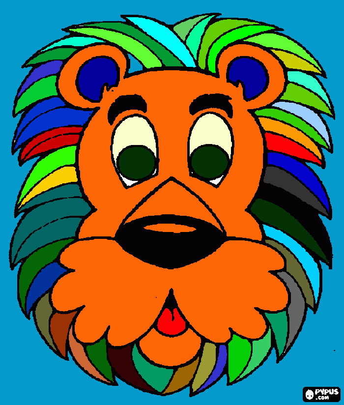 mascara leao para colorir e imprimir