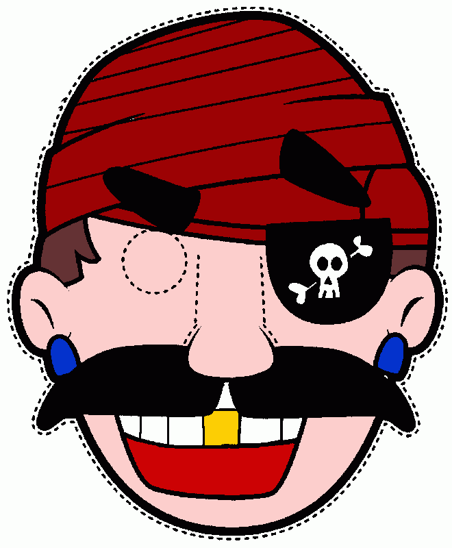 mascara pirata para colorir e imprimir