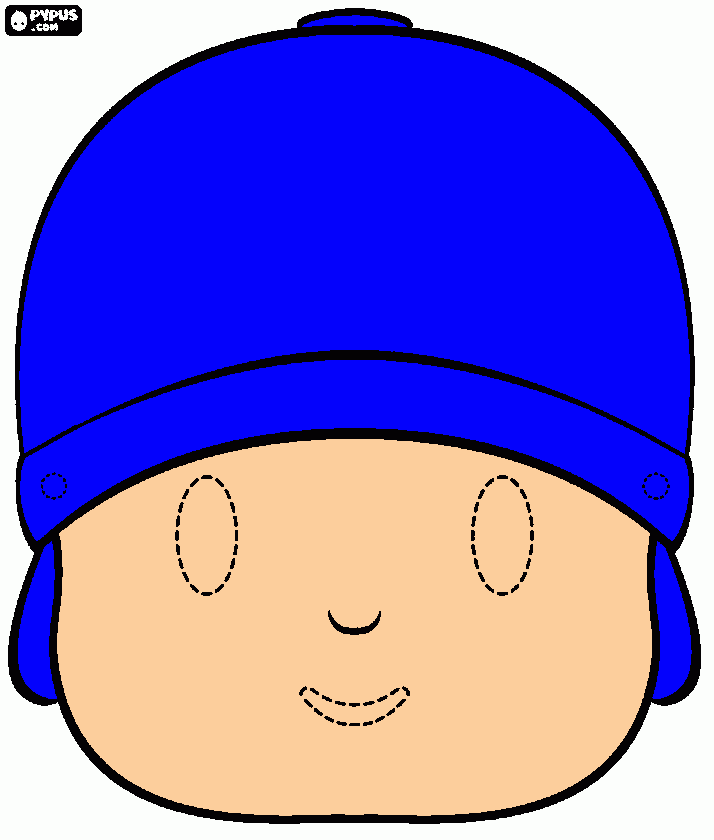 Mascara Pocoyo para colorir e imprimir