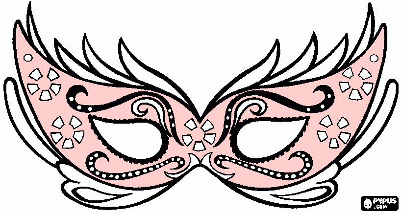 mascara rosa bebe para colorir e imprimir