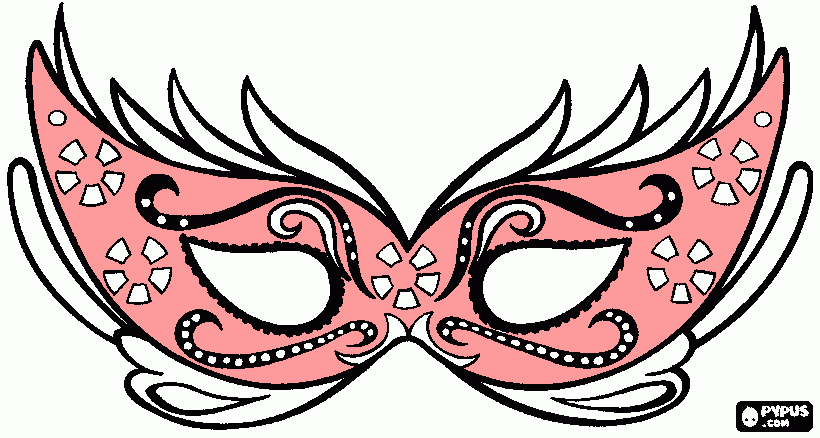 mascara rosa para colorir e imprimir