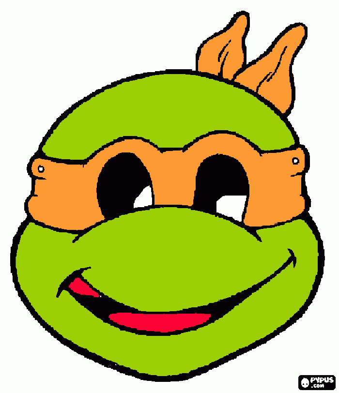 mascara tartaruga nimja para colorir e imprimir