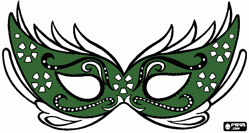 mascara verde para colorir e imprimir