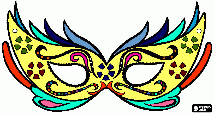 mascara vienense para colorir e imprimir