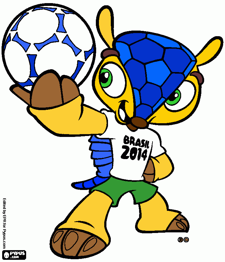 Mascote da copa do mundo da fifa (foleco) para colorir e imprimir