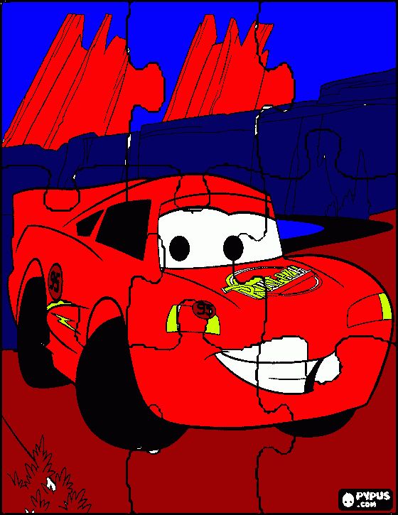 McQueen Puzzle para colorir e imprimir