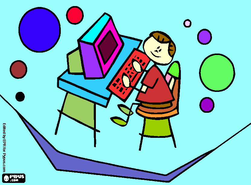 mechendo  no computador para colorir e imprimir