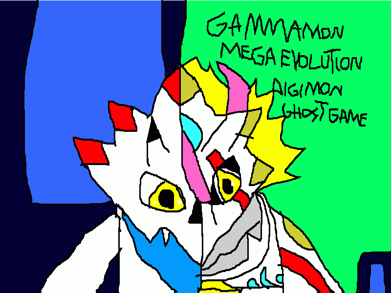 mega digivolution gammamon para colorir e imprimir