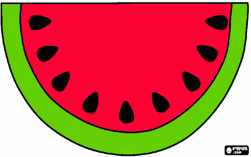 Melancia fatia para colorir e imprimir