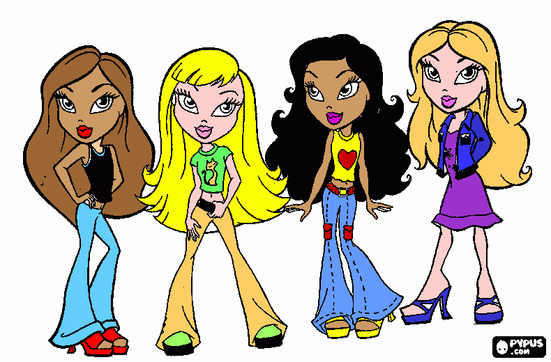 Menhores amiga Wedna ,Melissa, Vitoria e Nathália para colorir e imprimir