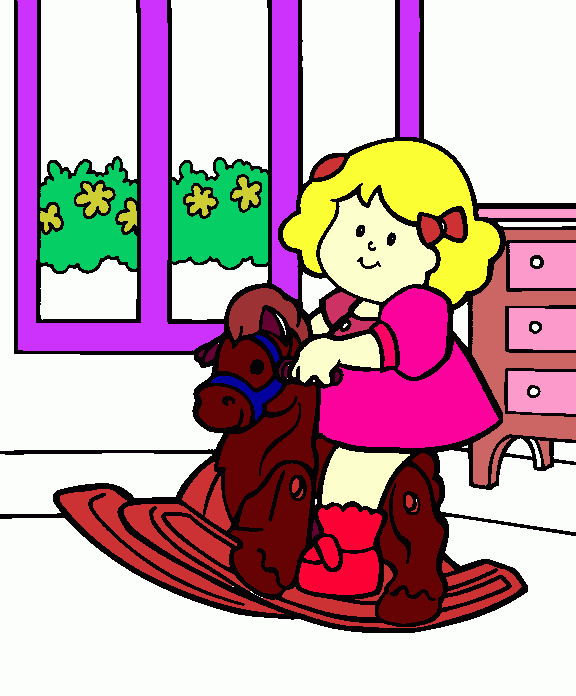 menina cavalo para colorir e imprimir