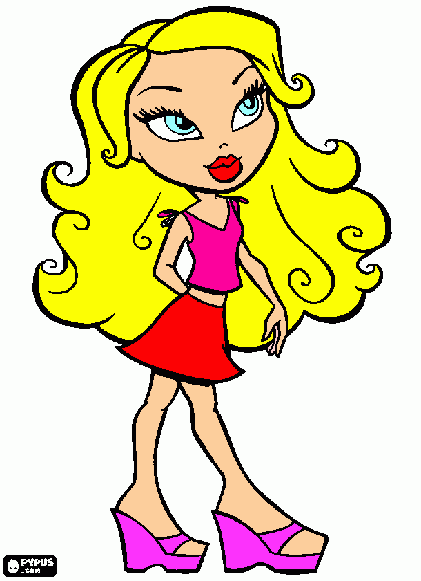 menina fashion de mini saia para colorir e imprimir