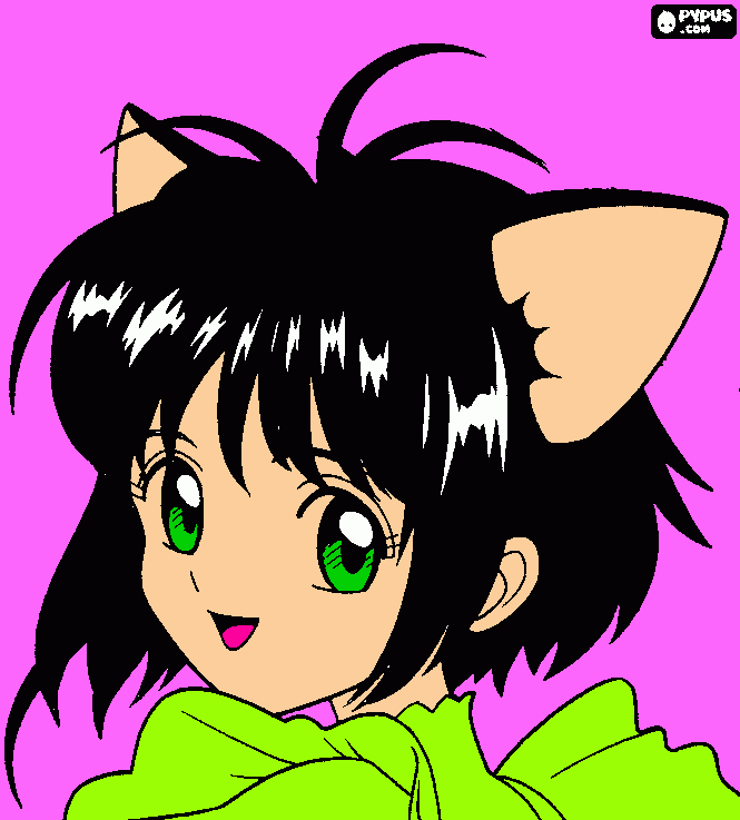 menina gata para colorir e imprimir