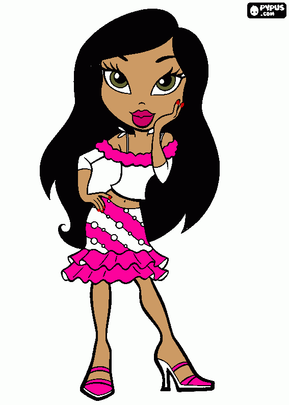 menina vaidosa para colorir e imprimir