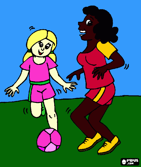 meninas futebol para colorir e imprimir