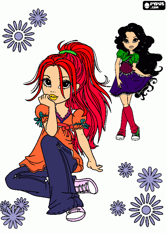 meninas irmãs para colorir e imprimir