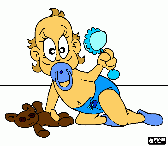 menino com fralda para colorir e imprimir