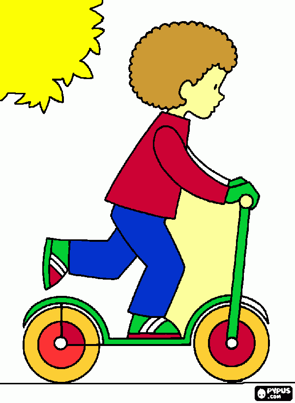 menino de patins para colorir e imprimir