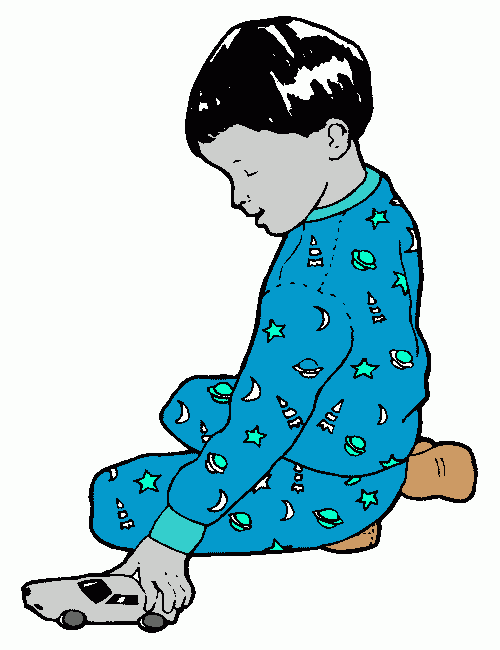 menino de pijama para colorir e imprimir