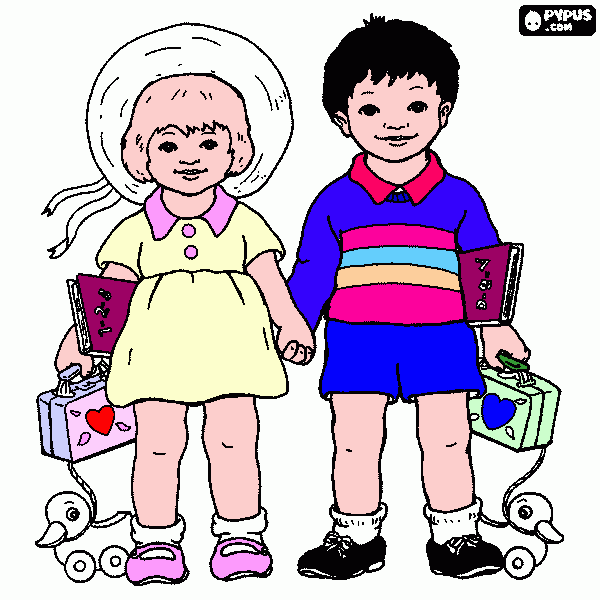 menino e menina para colorir e imprimir