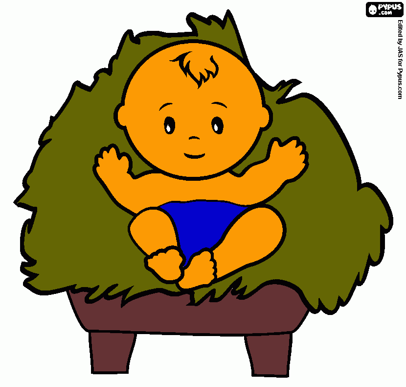 menino jesus no berço para colorir e imprimir
