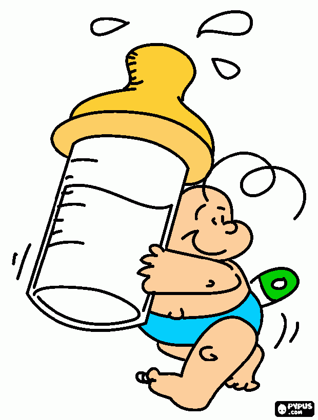 menino mamadeira para colorir e imprimir