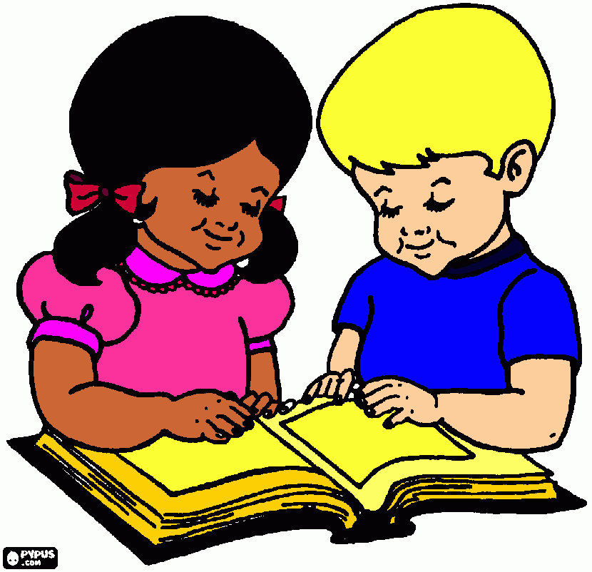 meninos lendo a bíblia para colorir e imprimir