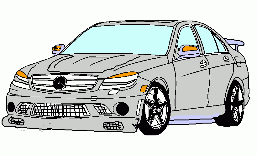 Mercedes modificado para colorir e imprimir