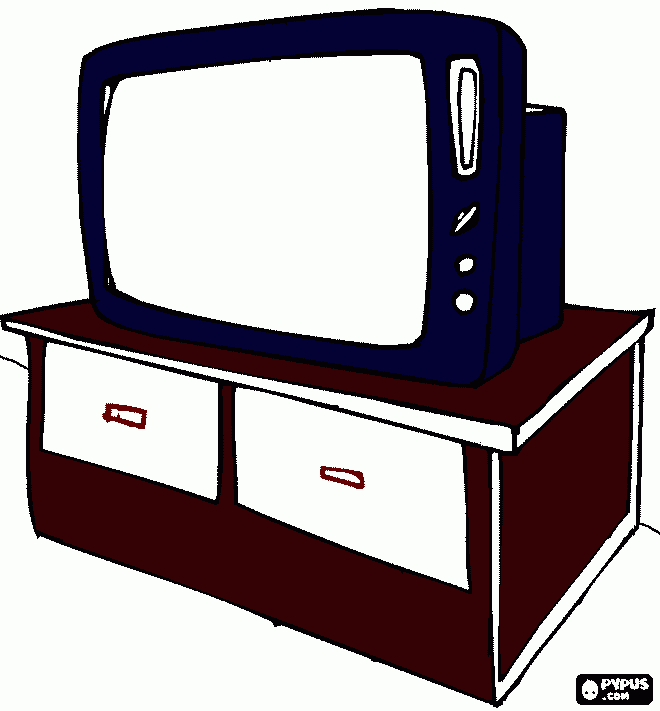 mesa_tv para colorir e imprimir