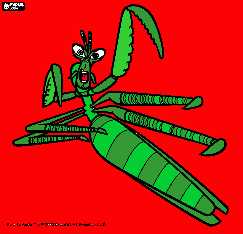 mestre louva-deus do kung fu panda 1 e 2 para colorir e imprimir