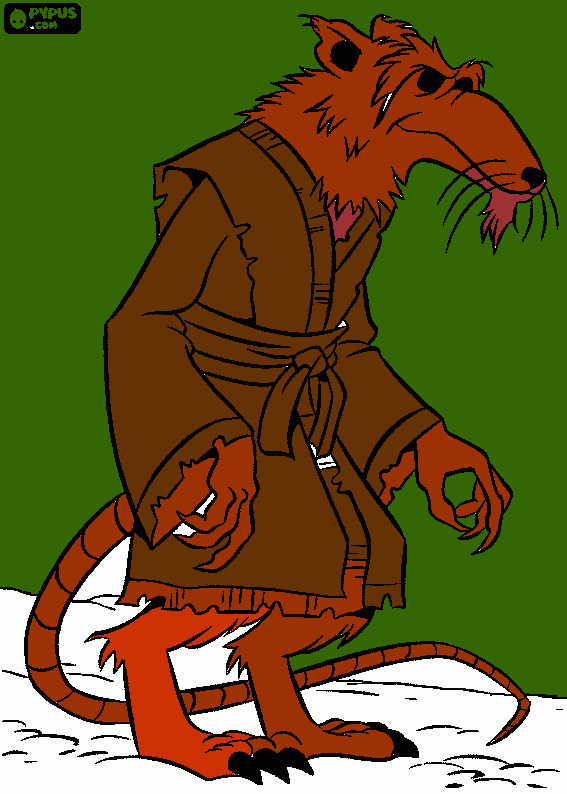 Mestre Splinter - pai das tartarugas ninja para colorir e imprimir
