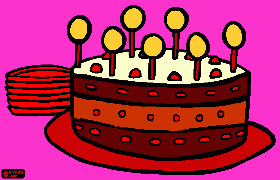 meu bolo de aniversário e meu aniversário é no dia 11/6/2013... para colorir e imprimir