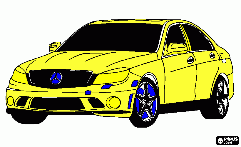 meu carro amarelo para colorir e imprimir