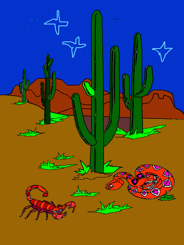 Meu Deserto Colorido para colorir e imprimir